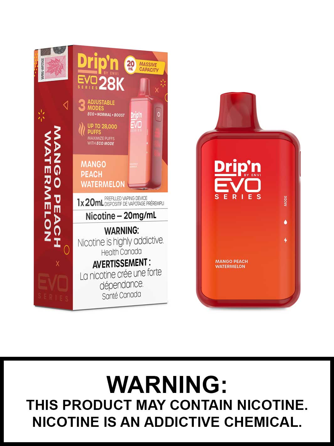 Drip'n by Envi EVO Series 28k Disposable - Mango Peach Watermelon  20MG