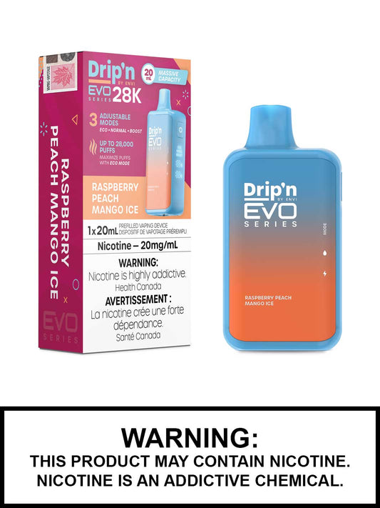 Drip'n by Envi EVO Series 28k Disposable - Raspberry Peach Mango  Ice 20MG